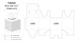 © JM Nimhas - Square tissue box die cut template with 3D blank vector mockup for retail packaging