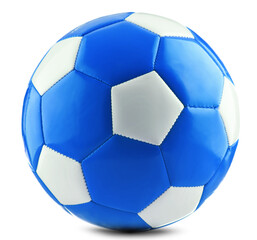 Wall Mural - Leather soccer ball isolated on white background