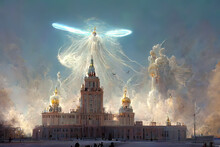 Angels Flying Over The Kremlin In Moscow, Alien Beings, Came To Stop The War, Light Penetrating The Structure