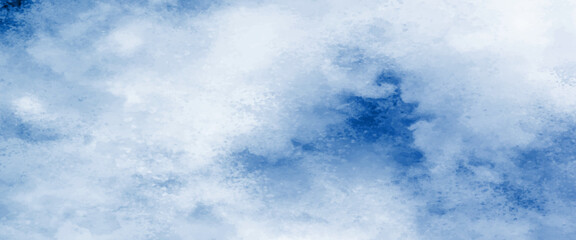 Wall Mural - blue background with faint texture and bright center and black vignette border, white cloudy center 