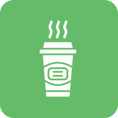 Sticker - Hot Drink Multicolor Round Corner Glyph Inverted Icon