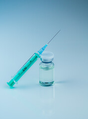 Wall Mural -  syringe with needle and vial with steroids. illegal doping in sport concept