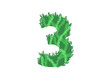 Green number  3  - Foliage style