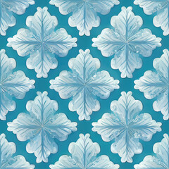 Wall Mural - a winter pattern illustration of a blue and white snowflake style