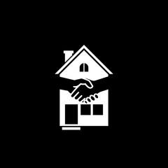 Sticker - Real Estate Deal icon isolated on dark background