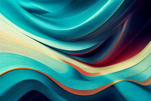 Swirling Blue And Coral Background