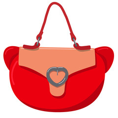 Sticker - Youth bright red women's bag with the theme of lovers