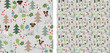 © Natalia - Seamless dog pattern, winter Christmas texture. Square format, t-shirt, poster, packaging, textile, socks, textile, fabric, decoration, wrapping paper. Trendy hand-drawn jack russell dogs, breed