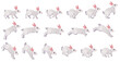 © ssstocker - Rabbit animation. Bunny jump or animated running motion cycle for 2d game, speed run hare body animal sequence frame set sprite sheet different move, ingenious vector illustration