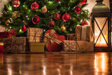 Fototapeta Tulipany - Wrapped presents under the Christmas tree