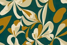 Abstract Green Floral Camouflage. Seamless Pattern.Modern Animal Skin Pattern With Flower Shapes . Creative Contemporary Floral Seamless Pattern.