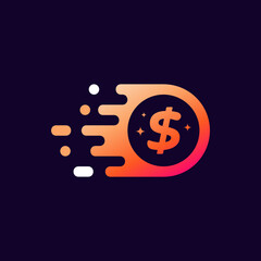 Wall Mural - fast coin logo designs concept vector, fast cash logo template, money logo designs