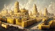 Babylon was the capital city of the ancient Babylonian Empire, Chaldean Empire, was the last of the Mesopotamian empires to be ruled by monarchs native to Mesopotamia, illustration