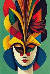 Aufkleber - Mask illustration festival art carnival artwork celebration party decorative costume
decoration digital colorful background texture shapes masquerade pattern