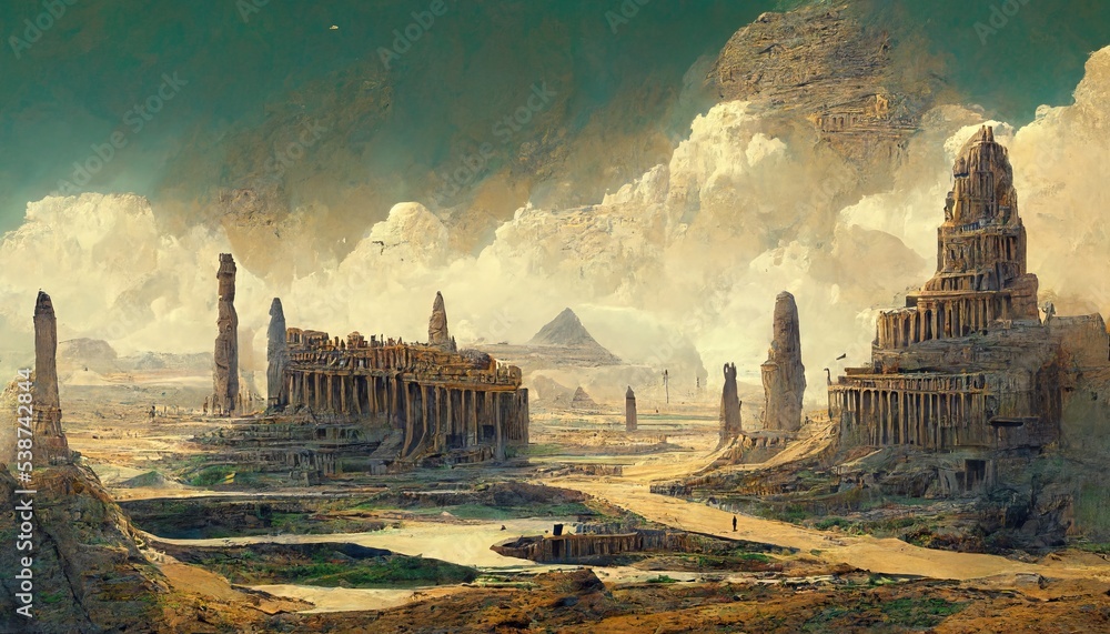 Ancient Sumerian city of Eridu, early city in southern Mesopotamia, close  to the Persian Gulf near the mouth of the Euphrates River, illustration  Stock Illustration | Adobe Stock