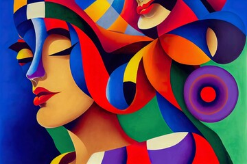 Aufkleber - Festival illustration carnival art background party celebration artwork fashion 
style texture colorful decorative abstract event concert people costume