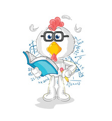 Poster - chicken geek cartoon. cartoon mascot vector