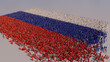 © RocknRoller Studios - Russian Flag formed from a Crowd of People. Banner of Russia on White.