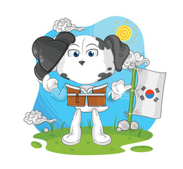 Sticker - dalmatian dog korean culture vector. cartoon character