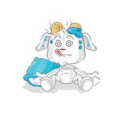 Sticker - mountain goat sick vector. cartoon character