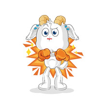Mountain Goat Boxer Character. Cartoon Mascot Vector