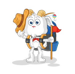 Sticker - mountain goat scout vector. cartoon character