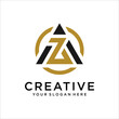 AZ, ZA Letter Logo Design Template