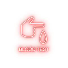 Poster - blood test line neon icon