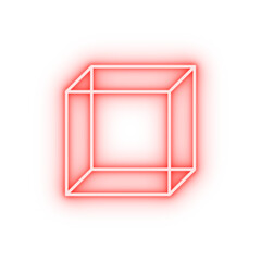 Wall Mural - 3d cube neon icon