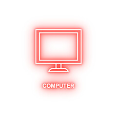 Poster - computer neon icon