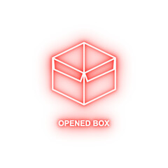 Canvas Print - opened box neon icon