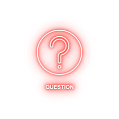 Poster - question in round neon icon