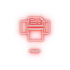 Wall Mural - printer neon icon