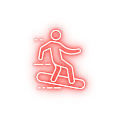 Poster - surfer on the board neon icon