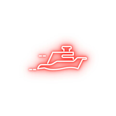 Poster - floating yacht neon icon