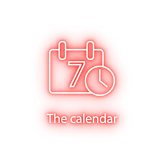 Poster - the calendar neon icon