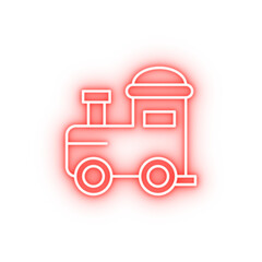 Poster - Train baby toy neon icon