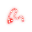 fishing rod outline neon icon