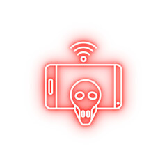 Sticker - Hacker media smartphone neon icon