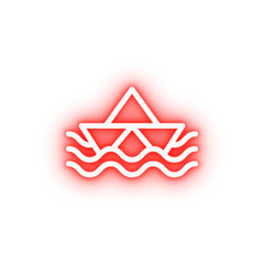 Sticker - paper boat neon icon