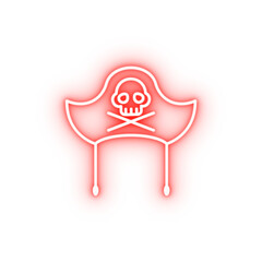 Poster - Hat pirate neon icon