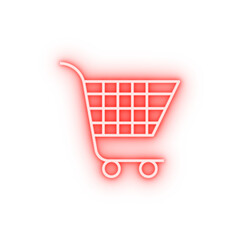 Wall Mural - Shopping cart all neon icon