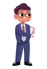 Sticker - elegant businessman with clipboard