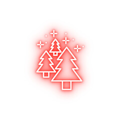 Sticker - Forest tree neon icon