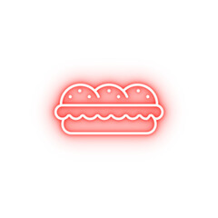 Canvas Print - burger neon icon