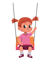 Poster - little girl in swing