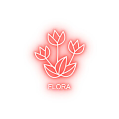 Poster - flora outline neon icon