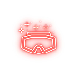 Wall Mural - Diving goggles neon icon