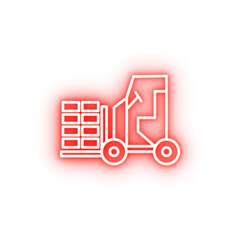 Sticker - forklift outline neon icon