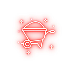 Sticker - Construction wheelbarrow neon icon